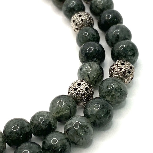 Necklace Artisan Jadeite Stone 18” Silver Clasp - Picture 3 of 6